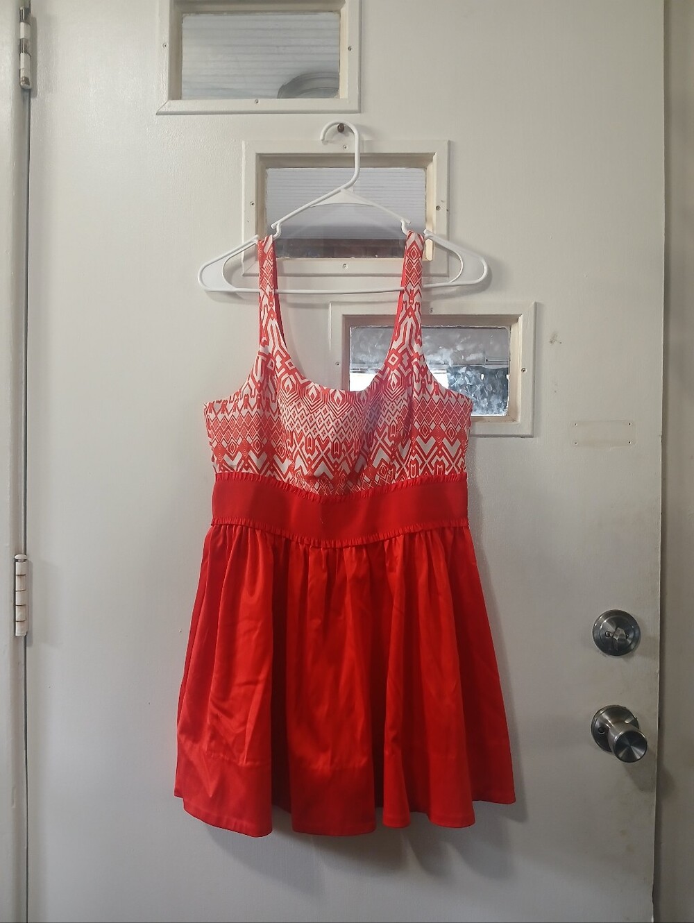 Girls Orange Patterned Tank Top Dress